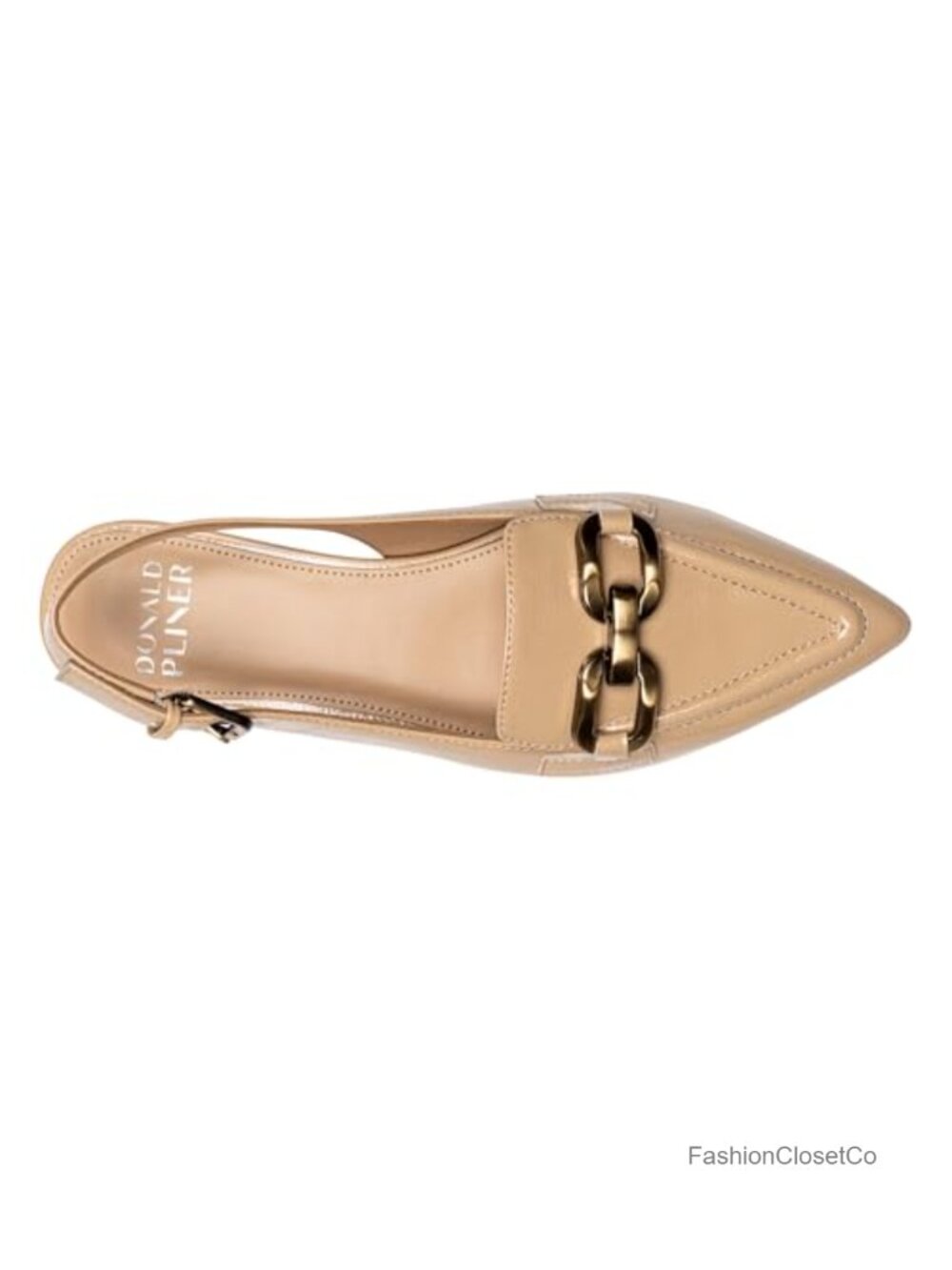 Donald J Pliner Women Slingback Flats Pointed Toe Faux Leather Memory Foam - Picture 4 of 6